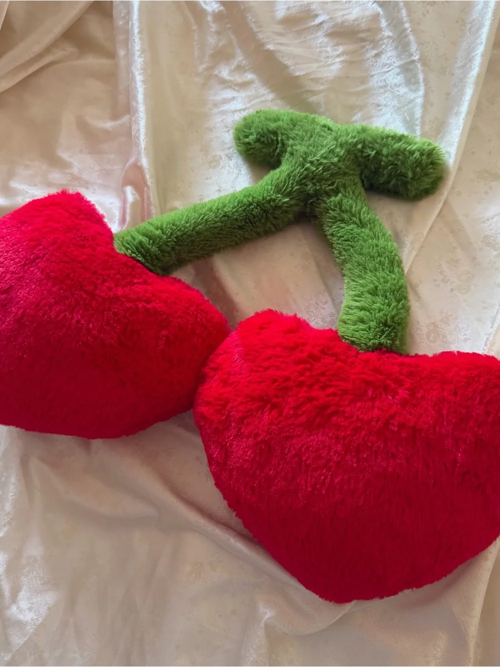 Cherry Heart Valentine's Pillow Shabby Chic